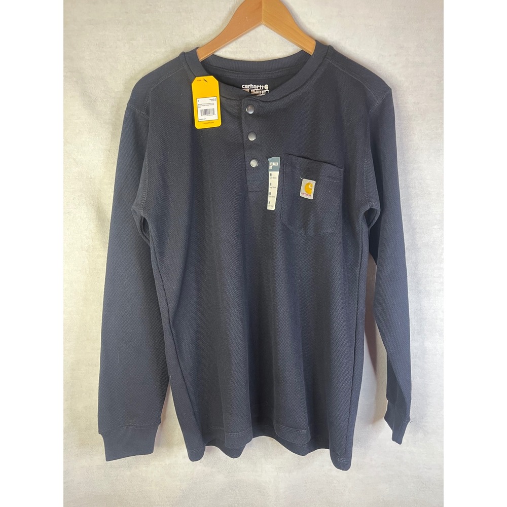 Carhartt men's relaxed fit long sleeve henley pocket thermal shirt Sz M NWT‎